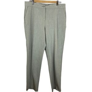 Badgley Mischka Neutral Classic Button Zip Fly Trouser Pants Size 12 Light Grey